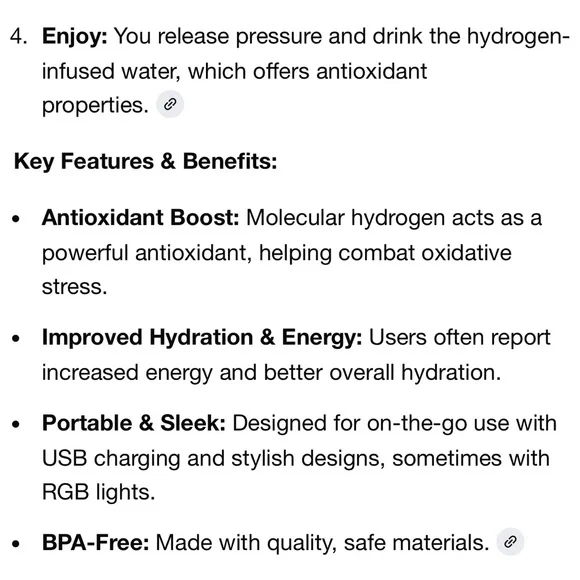 Lumiere Hydrogen Infusing Water Bottle - Has many health benefits! - Picture 10 of 14
